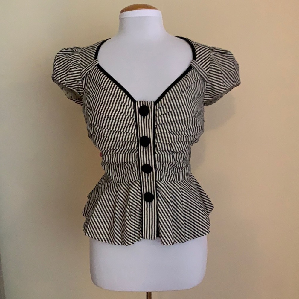 Striped Peplum Top Purchased at Anthropologie
